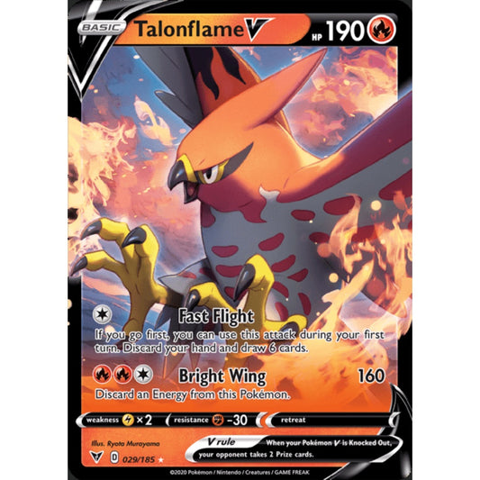 Talonflame V Double Rare 029/185 Pokemon Card Game Vivid Voltage