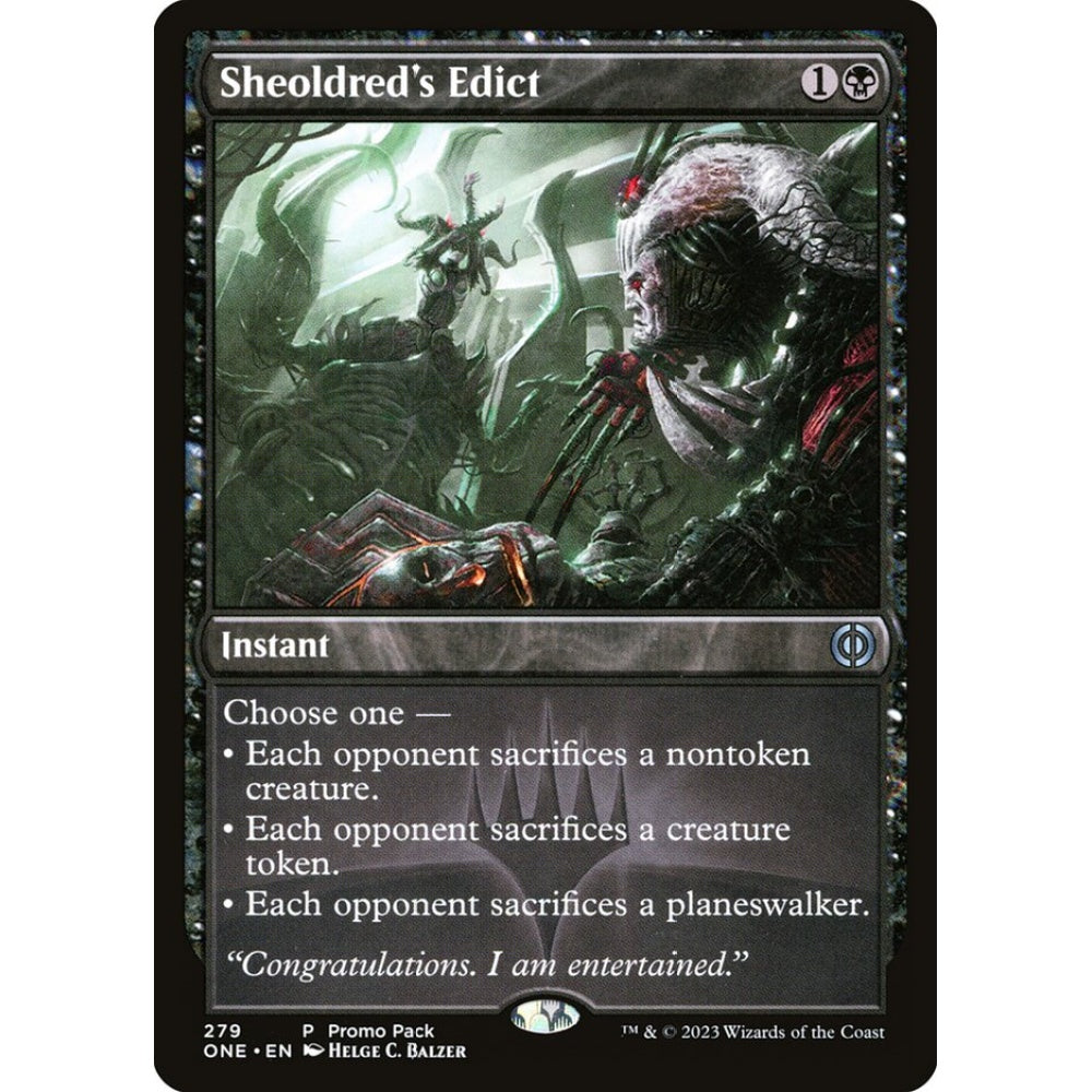 Sheoldred's Edict, uncommon, 279, Magic the Gathering, Phyrexia: All Will Be One