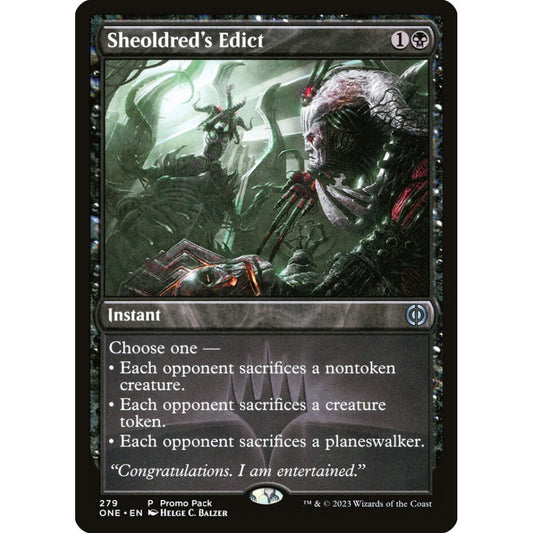 Sheoldred's Edict, uncommon, 279, Magic the Gathering, Phyrexia: All Will Be One