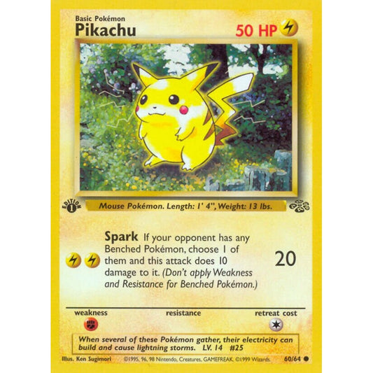 Pikachu Common 60/64 Pokemon Card Game Jungle