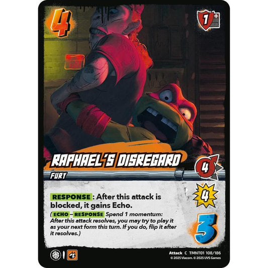 Raphael's Disregard 108/186 TMNT01 Universus Teenage Mutant Ninja Turtles Attack C