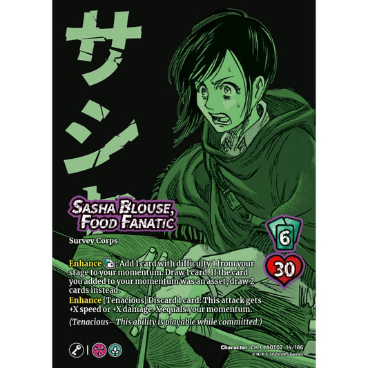 Sasha Blouse, Food Fanatic, 14/186, AOT02, Universus, Attack on Titan: Origins of Power, Character, CH-C