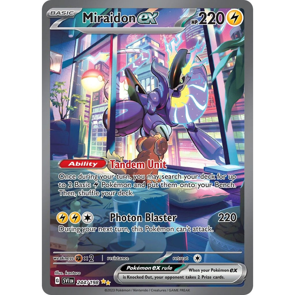 Miraidon ex Special Illustration Rare 244/198 Pokemon Card Game Scarlet & Violet