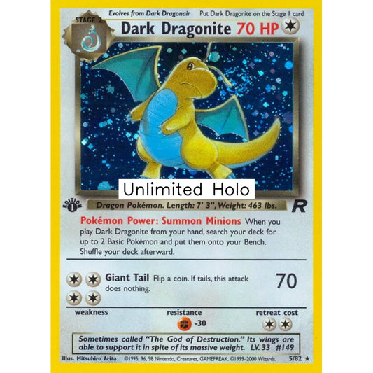 Dark Dragonite Rare Holo 5/82 Pokemon Card Game Team Rocket