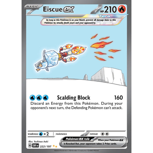 Eiscue ex Secret Illustration Rare 222/197 Pokemon Card Game Obsidian Flames