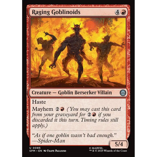 Raging Goblinoids uncommon 85 Magic the Gathering Marvel's Spider-Man