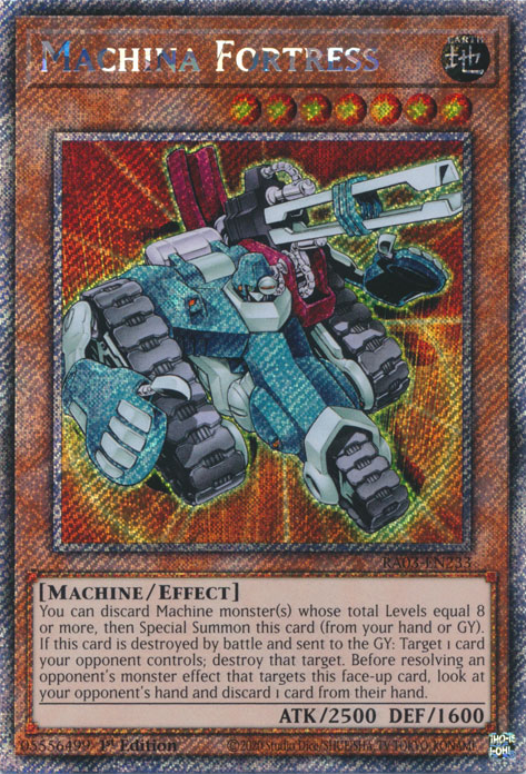 Machina Fortress RA03-EN233 Platinum Platinum Secret Rare Yu-Gi-Oh Quarter Century Bonanza in Art