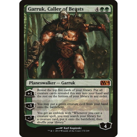 Garruk, Caller of Beasts mythic 172 Magic the Gathering Magic 2014 Korean