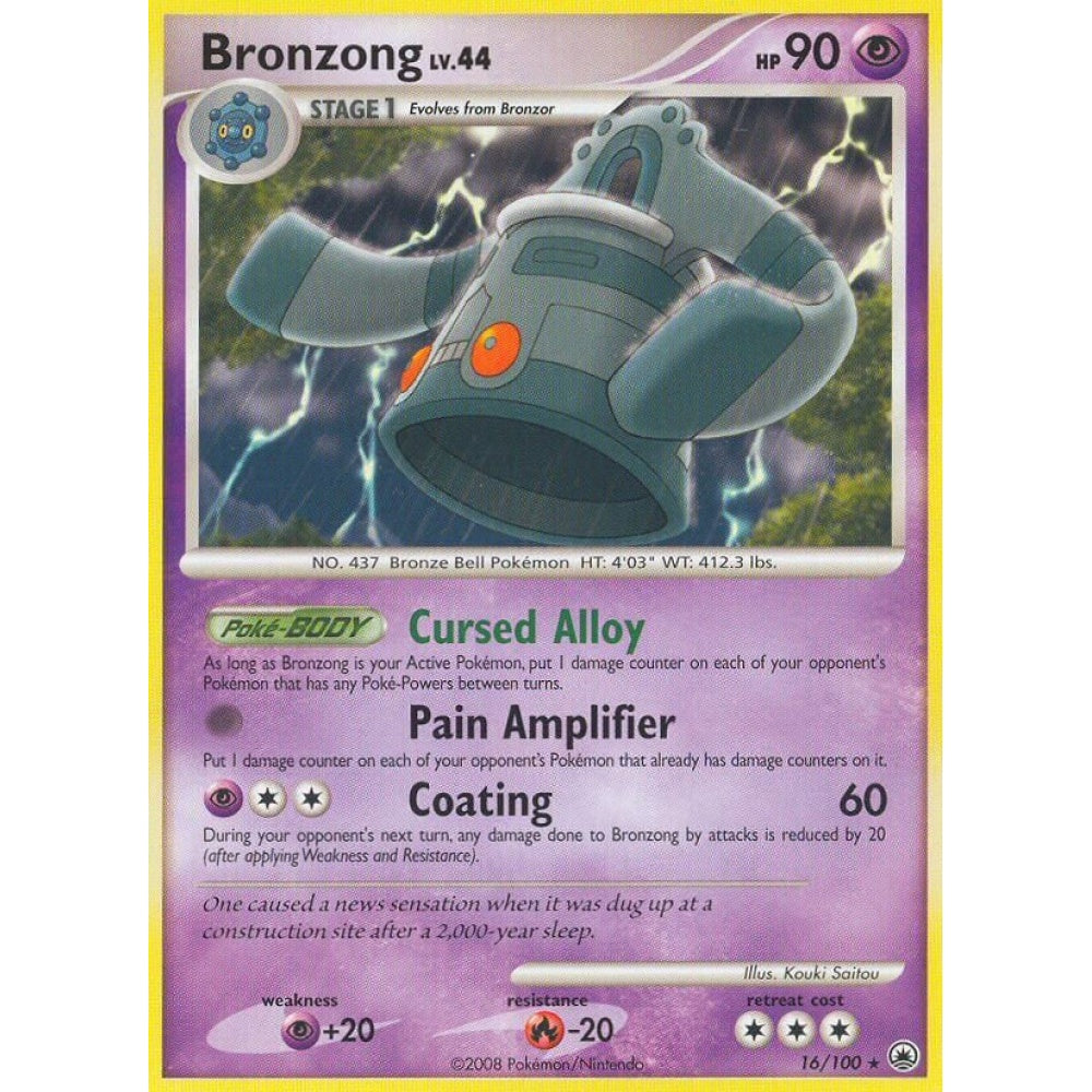 Bronzong Rare 16/100 Pokemon Card Game Majestic Dawn