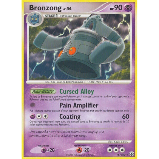 Bronzong Rare 16/100 Pokemon Card Game Majestic Dawn