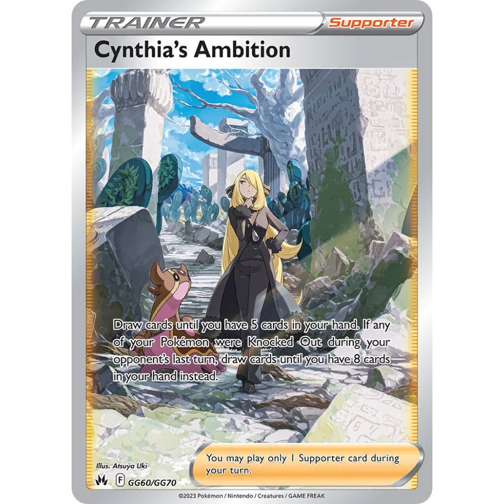Cynthia's Ambition Rare Ultra GG60/GG70 Pokemon Card Game Crown Zenith