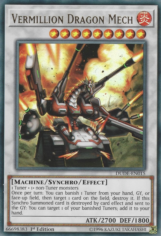 Vermillion Dragon Mech DUDE-EN015 Ultra Ultra Rare Yu-Gi-Oh Duel Devastator in Art