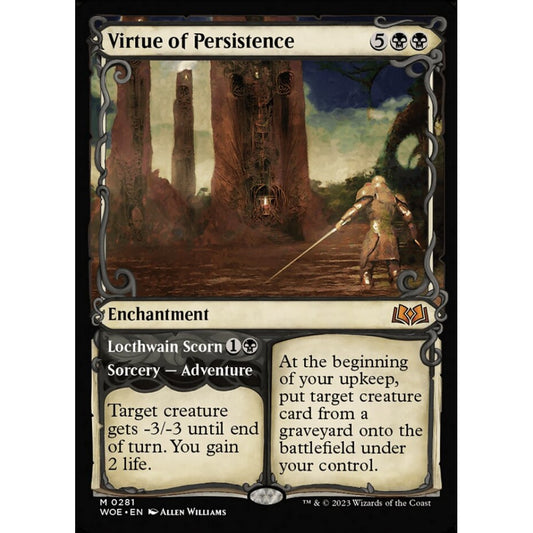 Virtue of Persistence // Locthwain Scorn, mythic, 281, Magic the Gathering, Wilds of Eldraine