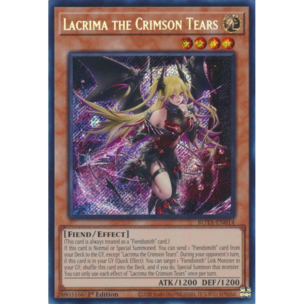 Lacrima the Crimson Tears ROTA-EN014 Secret Yu-Gi-Oh Rage of the Abyss