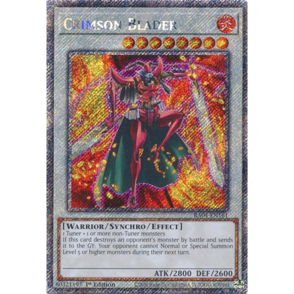 Crimson Blader (Platinum Secret Rare) RA04-EN161 Platinum Rare Yu-Gi-Oh Quarter Century Stampede
