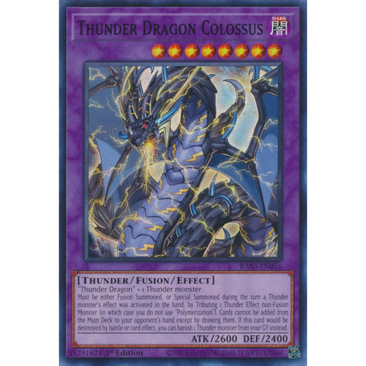 Thunder Dragon Colossus RA03-EN036 Super Super Rare Yu-Gi-Oh Quarter Century Bonanza in Art