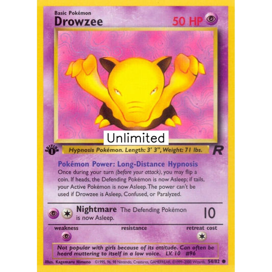 Drowzee Common 54/82 Pokemon Card Game Team Rocket