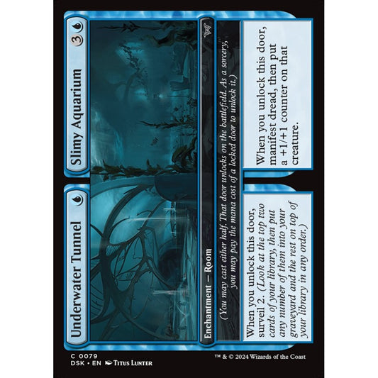 Underwater Tunnel // Slimy Aquarium, 79, common, Magic: The Gathering, Duskmourn: House of Horror