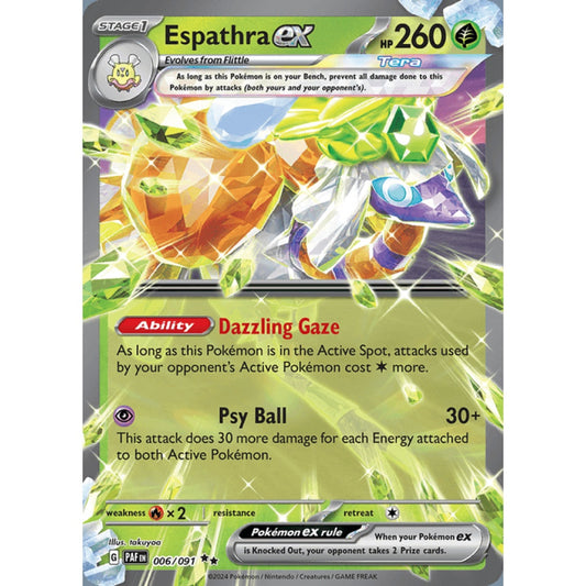 Espathra ex Double Rare 006/091 Pokemon Card Game Paldean Fates