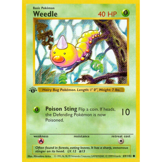 Weedle Common 69/102 Pokemon Card Game Base Set