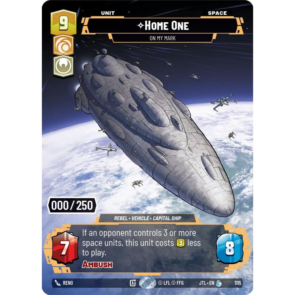 Home One, L, JTL 1115) Prestige Serialized, Star Wars Unlimited