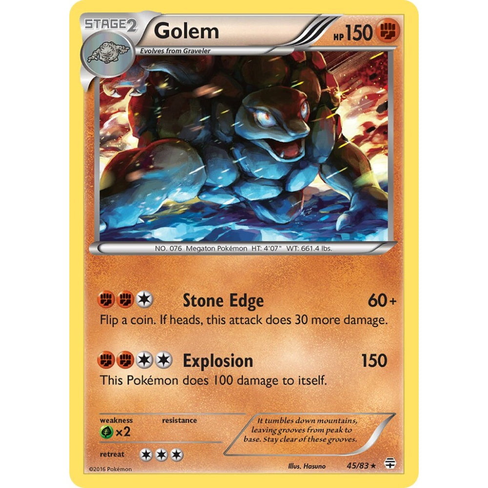 Golem Rare Holo 45/83 Pokemon Card Game Generations