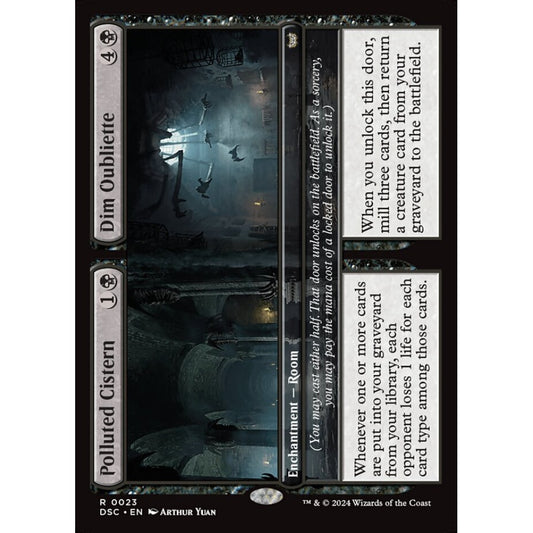 Polluted Cistern // Dim Oubliette, 23, rare, Magic: The Gathering, Duskmourn: House of Horror