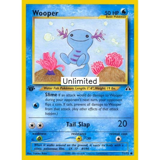 Wooper Common 71/75 Pokemon Card Game Neo Discovery