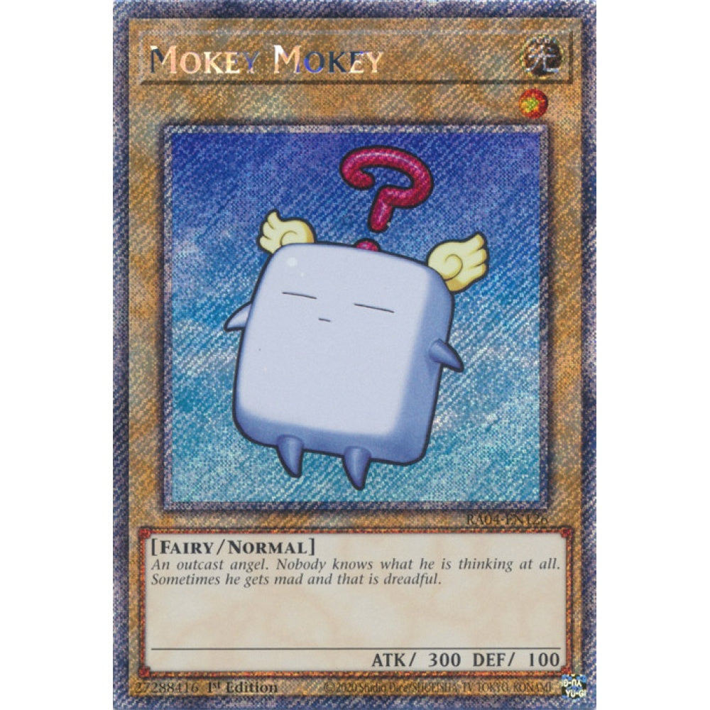Mokey Mokey RA04-EN126 Platinum Platinum Secret Rare Yu-Gi-Oh Quarter Century Stampede in Art