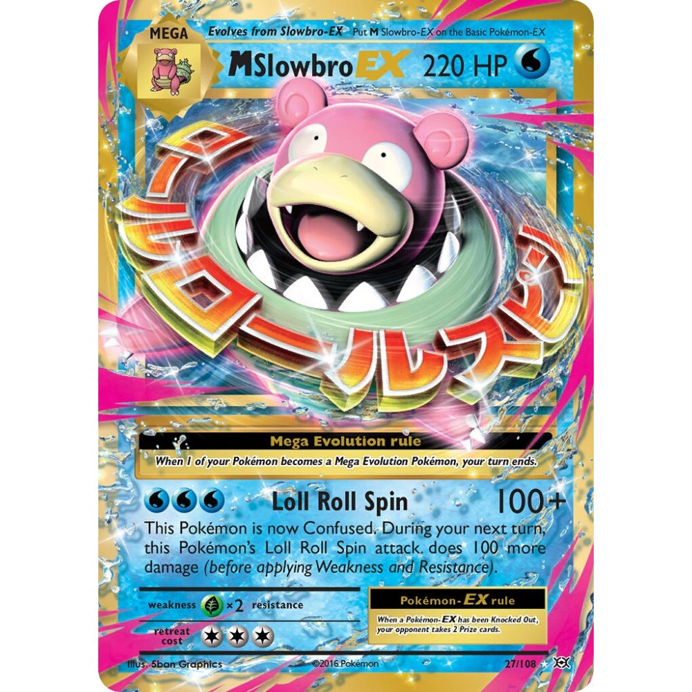 M Slowbro-EX Rare Holo EX 27/108 Pokemon Card Game Evolutions
