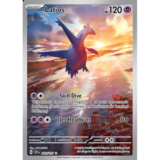 Latios Illustration Rare 203/191 Pokemon Card Game Surging Sparks