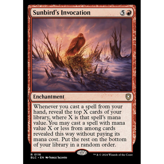Sunbird's Invocation, 116, rare, Magic: The Gathering, Bloomburrow