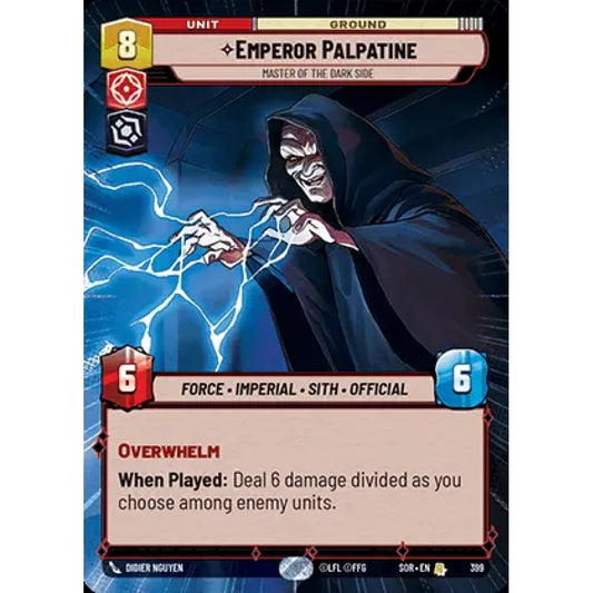 Emperor Palpatine, 399, R, Star Wars Unlimited, Sparks Of Rebellion