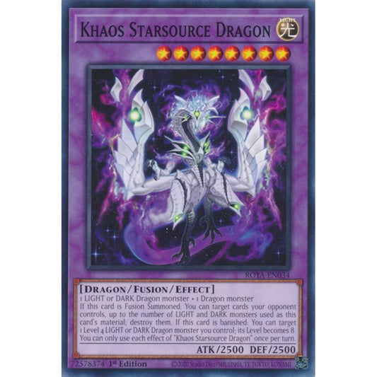 Khaos Starsource Dragon ROTA-EN034 Common Yu-Gi-Oh Rage of the Abyss