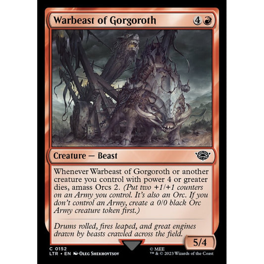 Warbeast of Gorgoroth, common, 152, Magic the Gathering, The Lord of the Rings: Tales of Middle-earth