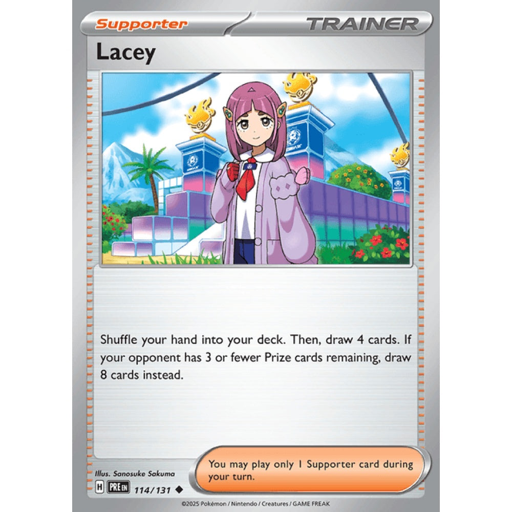 Lacey Uncommon 114/131 Pokemon Card Game Prismatic Evolutions