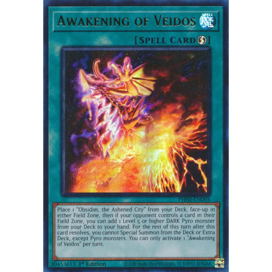 Awakening of Veidos PHNI-EN095 QCR Quarter Century Secret Rare Yu-Gi-Oh Phantom Nightmare in Art