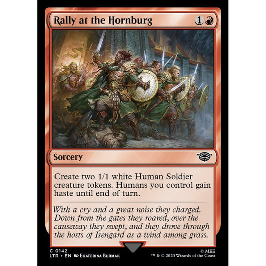 Rally at the Hornburg, common, 142, Magic the Gathering, The Lord of the Rings: Tales of Middle-earth