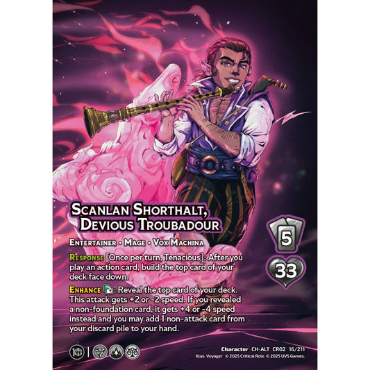Scanlan Shorthalt, Devious Troubadour, 16/211, CR02, Universus, Critical Role: Heroes Of Exandria, Character, CH-ALT