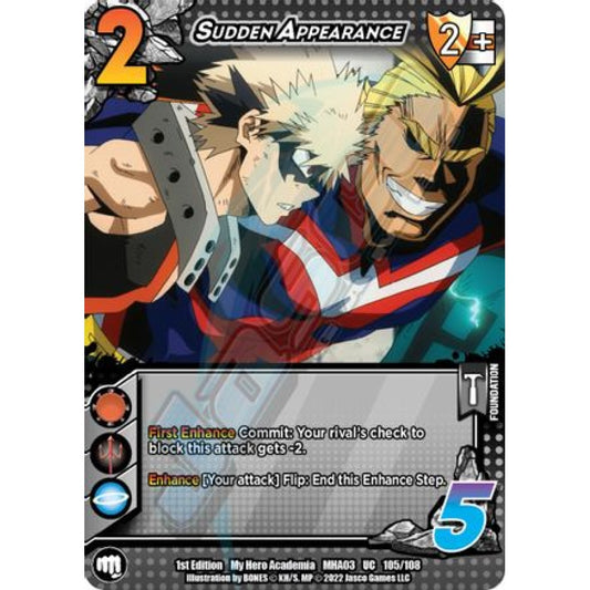 Sudden Appearance, 105/108, UC, UniVersus, MHA03 Heroes Clash