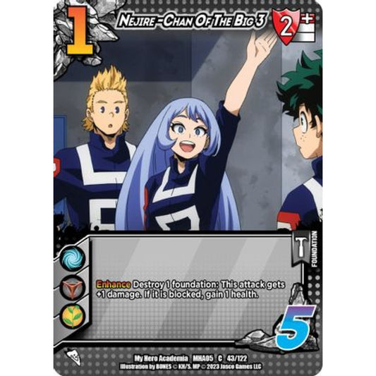 Nejire-Chan Of The Big 3, 43/122, C, UniVersus, MHA05 Undaunted Raid