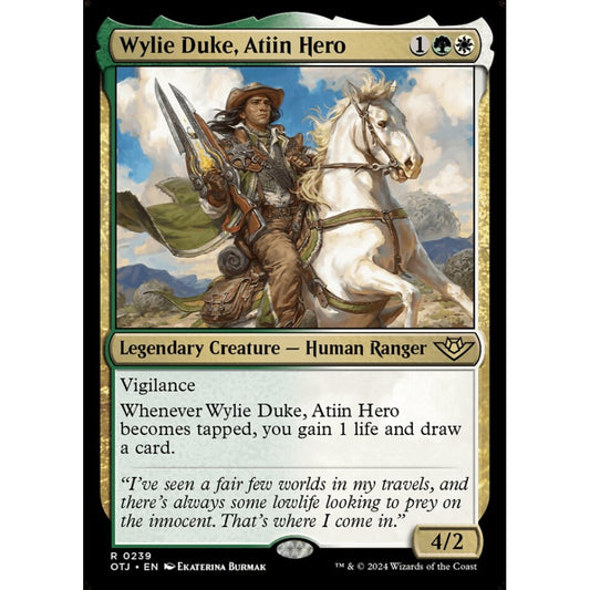 Wylie Duke, Atiin Hero, 239, rare, Magic: The Gathering, Outlaws of Thunder Junction