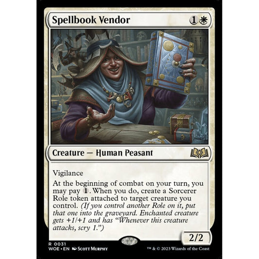 Spellbook Vendor, rare, 31, Magic the Gathering, Wilds of Eldraine
