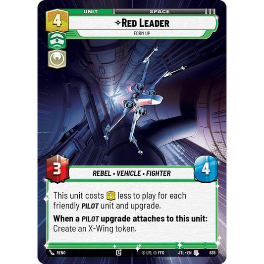 Red Leader, U, JTL 835) Hyperspace Foil, Star Wars Unlimited