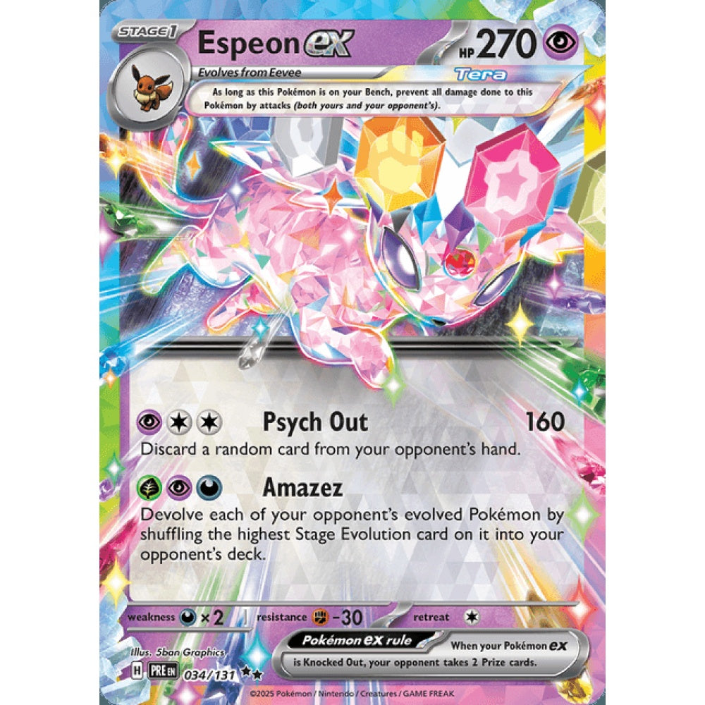 Espeon ex Double Rare 034/131 Pokemon Card Game Prismatic Evolutions