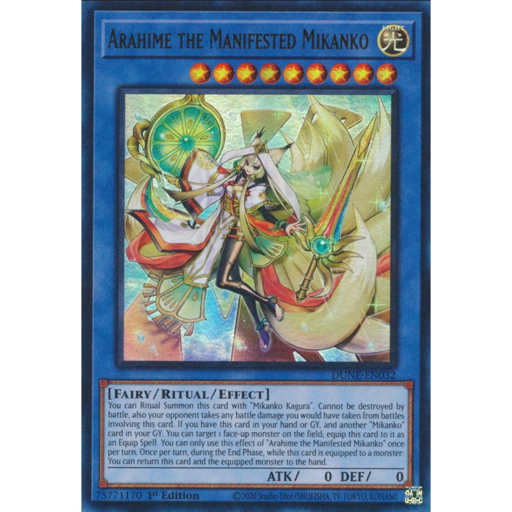 Arahime the Manifested Mikanko, DUNE-EN032, Ultra Rare, Yu-Gi-Oh!, Duelist Nexus