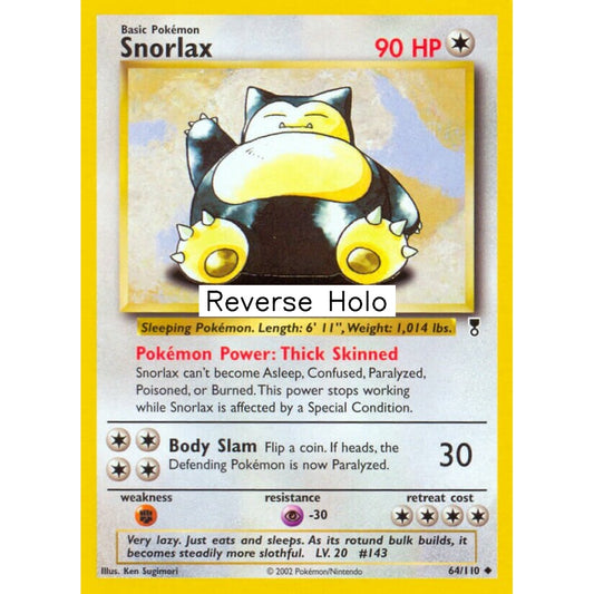Snorlax Uncommon 64/110 Pokemon Card Game Legendary Collection