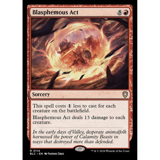 Blasphemous Act, 114, rare, Magic: The Gathering, Bloomburrow