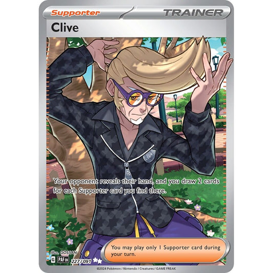 Clive Ultra Rare 227/091 Pokemon Card Game Paldean Fates