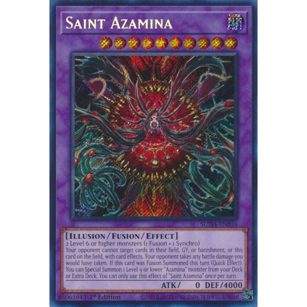 Saint Azamina SUDA-EN036 Secret Secret Rare Yu-Gi-Oh Supreme Darkness in Art